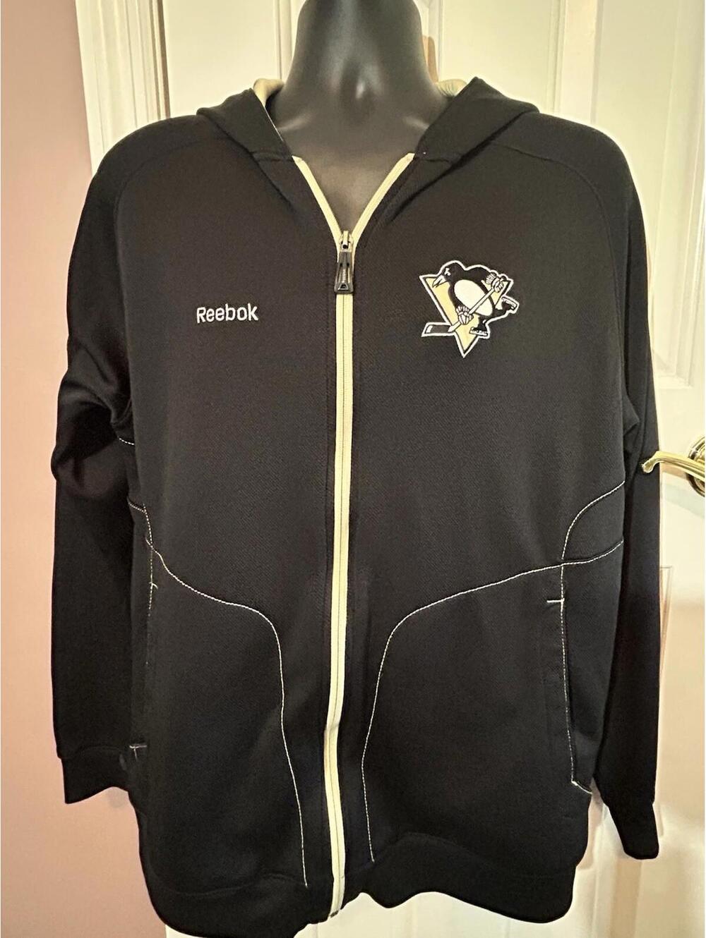 Reebok Pittsburgh Penguins Full Zip Jacket Mens Large NHL Center Ice Collection